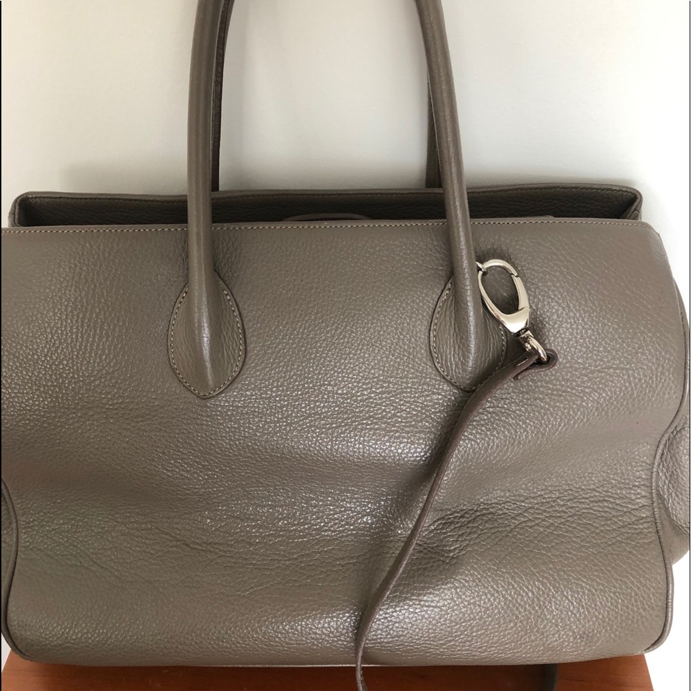 Maxima Italian Designer leather satchel bag taupe